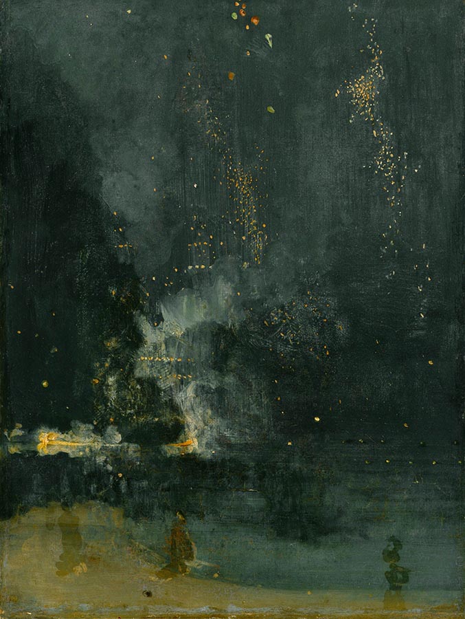 Artwork Image: Nocturne in Black and Gold: The Falling Rocket (1874) by James Abbott Whistler