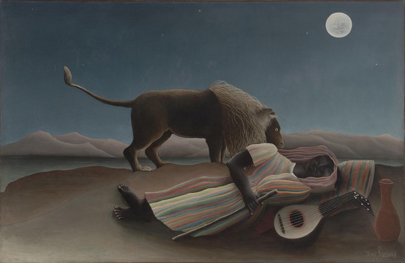 Artwork Image: Sleeping Gypsy (1897) by Henri Rousseau