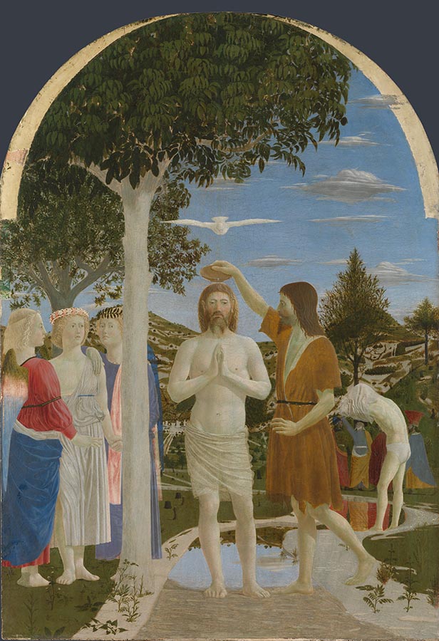 Artwork Image: Baptism of Christ (1450) by Piero della Francesca