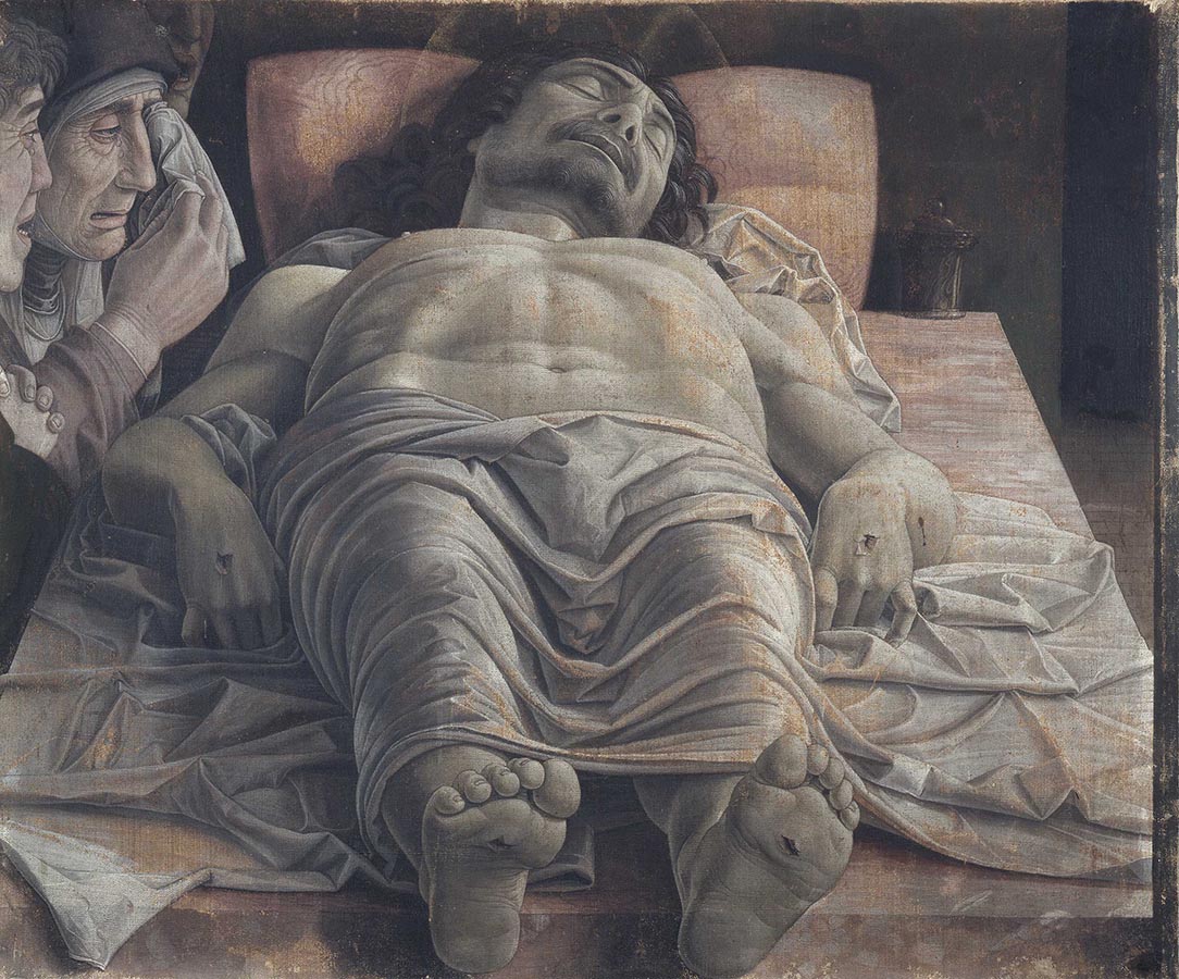 Artwork Image: Lamentation of Christ (1480) by Andrea Mantegna