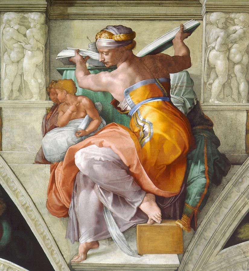 Artwork Image: Libyan Sibyl (1510) by Michelangelo