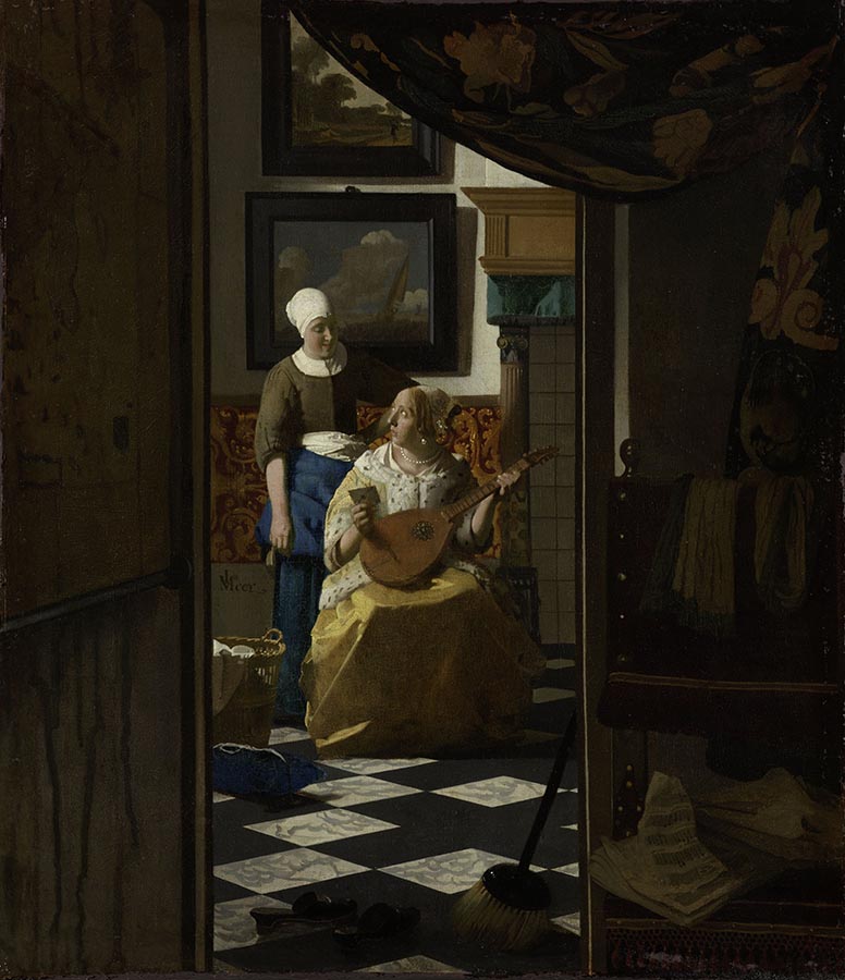 Artwork Image: The Love Letter (1666) by Jan Vermeer
