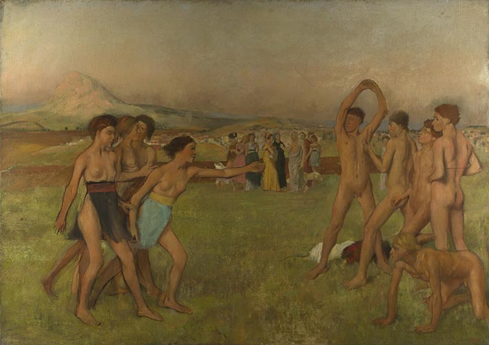 Artwork Image: Young Spartans Exercising (1860) by Edgar Degas