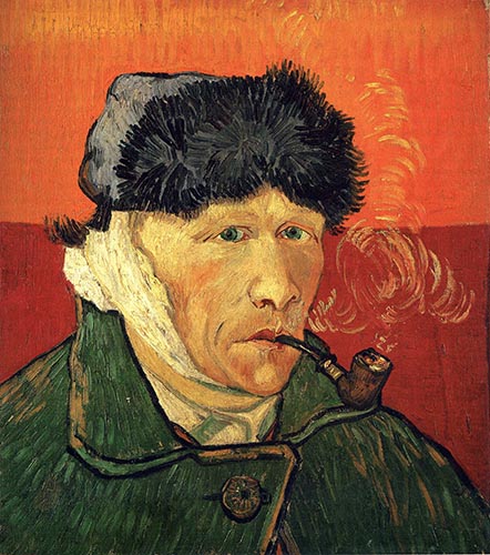 Artwork Image: Self Portrait With Bandaged Ear (1889) by Vincent Van Gogh