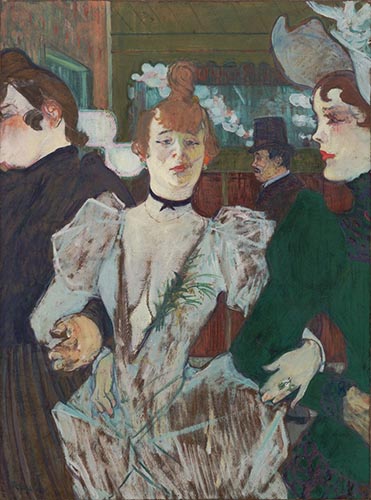 Artwork Image: La Goulue Arriving at the Moulin Rouge with Two Women (1892) by Henri Toulouse-Lautrec