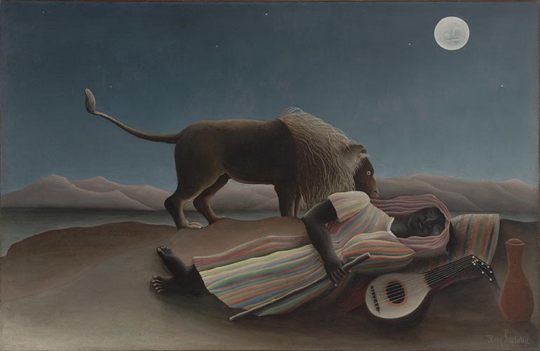 Artwork Image: Sleeping Gypsy (1897) by Henri Rousseau