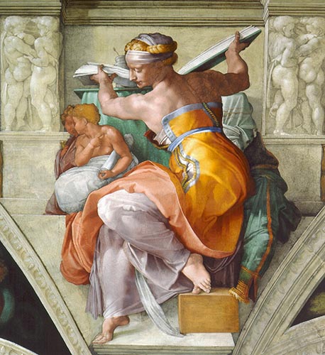 Artwork Image: Libyan Sibyl (1510) by Michelangelo