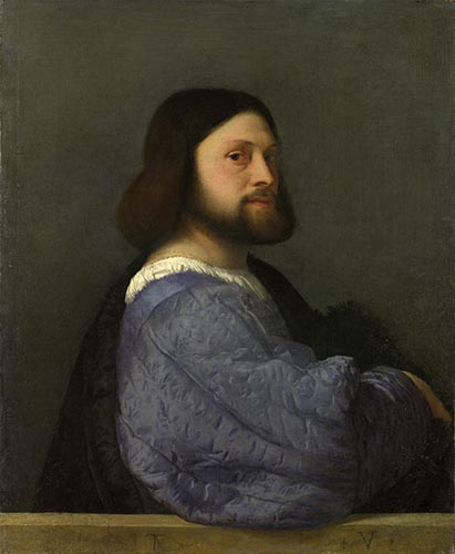 Artwork Image: A Man with a Quilted Sleeve (1509) by Titian