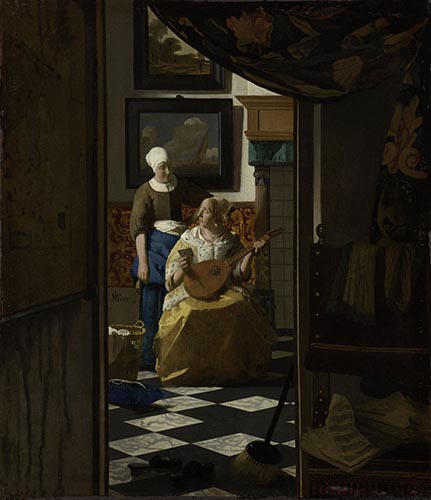 Artwork Image: The Love Letter (1666) by Jan Vermeer