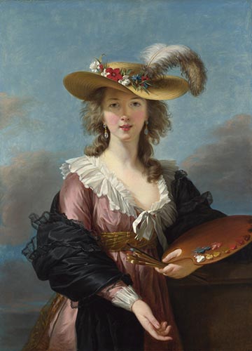 Artwork Image: Self-portrait in a Straw Hat (1782) by Louise Élisabeth Lebrun